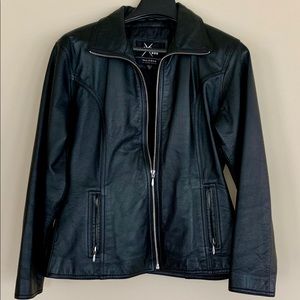 Wilson’s Black Leather Bomber Jacket. Sz. Med. vintage.